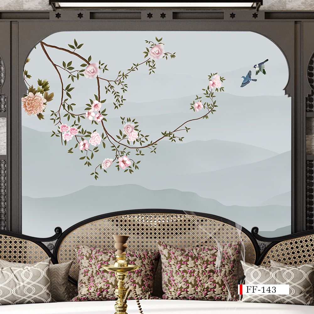 TRANH VẢI DÁN TƯỜNG 3D PHÒNG KHÁCH - TRANH HOA 3D | MÃ FF-143