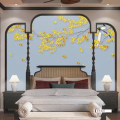TRANH VẢI DÁN TƯỜNG 3D PHÒNG NGỦ - TRANH DÁN TƯỜNG INDOCHINE | MÃ FF-147