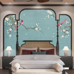 TRANH VẢI DÁN TƯỜNG 3D PHÒNG NGỦ - TRANH DÁN TƯỜNG INDOCHINE | MÃ FF-148