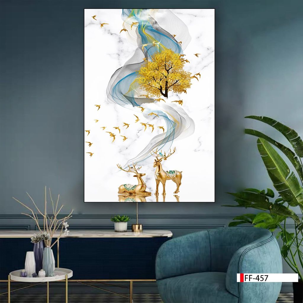 TRANH TREO TƯỜNG PHÒNG KHÁCH - PHÒNG ĂN - SẢNH LỐI ĐI - TRANH HƯƠU TÀI LỘC | MÃ FF-457