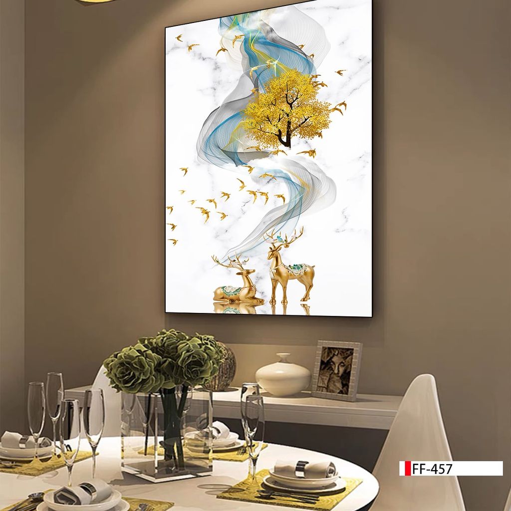 TRANH TREO TƯỜNG PHÒNG KHÁCH - PHÒNG ĂN - SẢNH LỐI ĐI - TRANH HƯƠU TÀI LỘC | MÃ FF-457