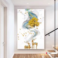 TRANH TREO TƯỜNG PHÒNG KHÁCH - PHÒNG ĂN - SẢNH LỐI ĐI - TRANH HƯƠU TÀI LỘC | MÃ FF-457