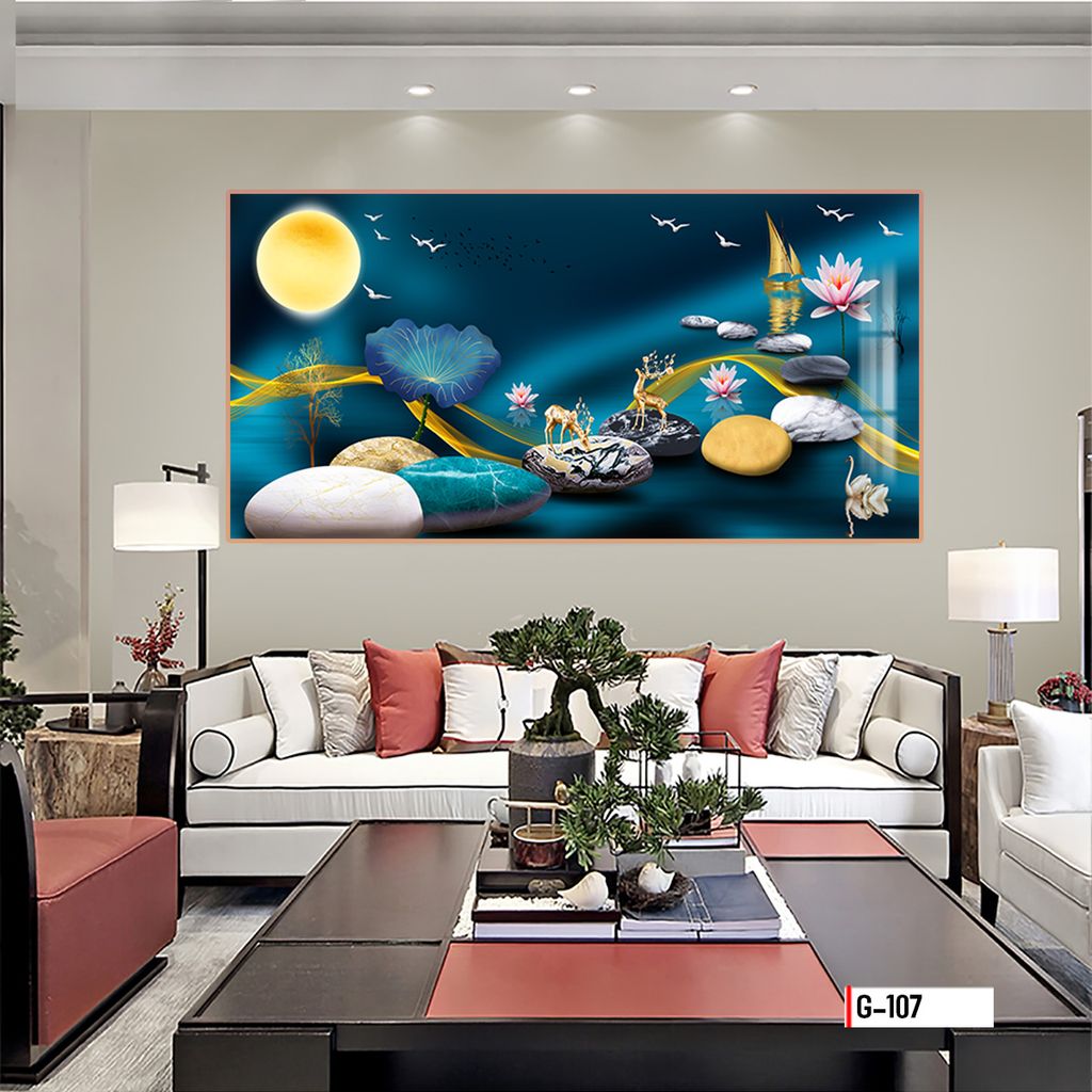 TRANH TREO TƯỜNG PHÒNG KHÁCH - PHÒNG NGỦ - SẢNH LỐI ĐI - TRANH HƯƠU TÀI LỘC | MÃ G-107