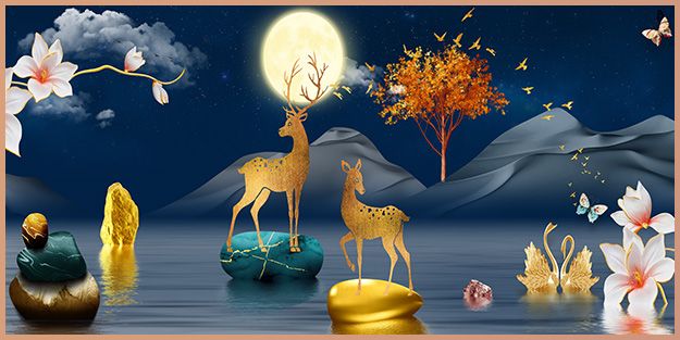 TRANH TREO TƯỜNG PHÒNG KHÁCH - PHÒNG NGỦ - SẢNH LỐI ĐI - TRANH HƯƠU TÀI LỘC | MÃ G-109