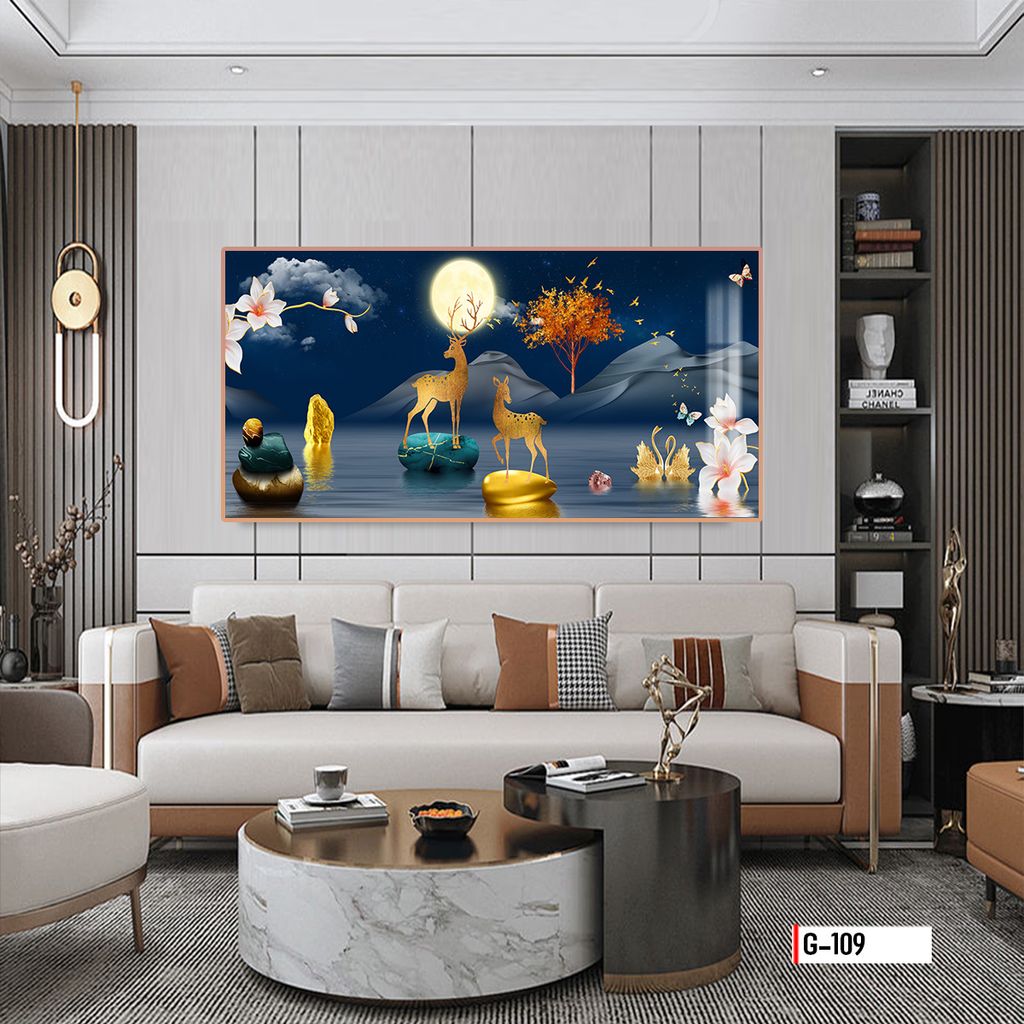 TRANH TREO TƯỜNG PHÒNG KHÁCH - PHÒNG NGỦ - SẢNH LỐI ĐI - TRANH HƯƠU TÀI LỘC | MÃ G-109