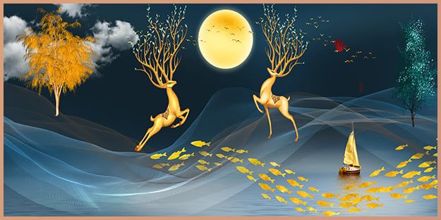 TRANH TREO TƯỜNG PHÒNG KHÁCH - PHÒNG NGỦ - SẢNH LỐI ĐI - TRANH HƯƠU TÀI LỘC | MÃ G-110