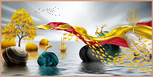 TRANH TREO TƯỜNG PHÒNG KHÁCH - PHÒNG NGỦ - SẢNH LỐI ĐI - TRANH HƯƠU TÀI LỘC | MÃ G-113