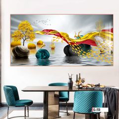 TRANH TREO TƯỜNG PHÒNG KHÁCH - PHÒNG NGỦ - SẢNH LỐI ĐI - TRANH HƯƠU TÀI LỘC | MÃ G-113