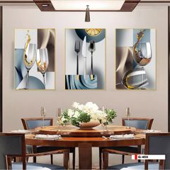 TRANH TREO TƯỜNG PHÒNG ĂN - TRANH TĨNH VẬT GHÉP BỘ 3 BỨC | MÃ G-450