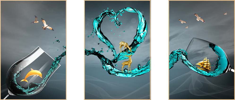 TRANH TREO TƯỜNG PHÒNG ĂN - TRANH TĨNH VẬT GHÉP BỘ 3 BỨC | MÃ G-452