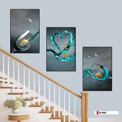 TRANH TREO TƯỜNG PHÒNG ĂN - TRANH TĨNH VẬT GHÉP BỘ 3 BỨC | MÃ G-452