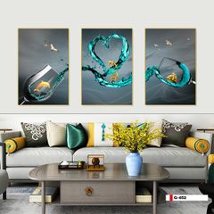 TRANH TREO TƯỜNG PHÒNG ĂN - TRANH TĨNH VẬT GHÉP BỘ 3 BỨC | MÃ G-452