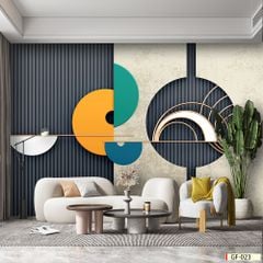 TRANH VẢI DÁN TƯỜNG 3D PHÒNG KHÁCH - TRANH DÁN TƯỜNG HIỆN ĐẠI | MÃ GF-023