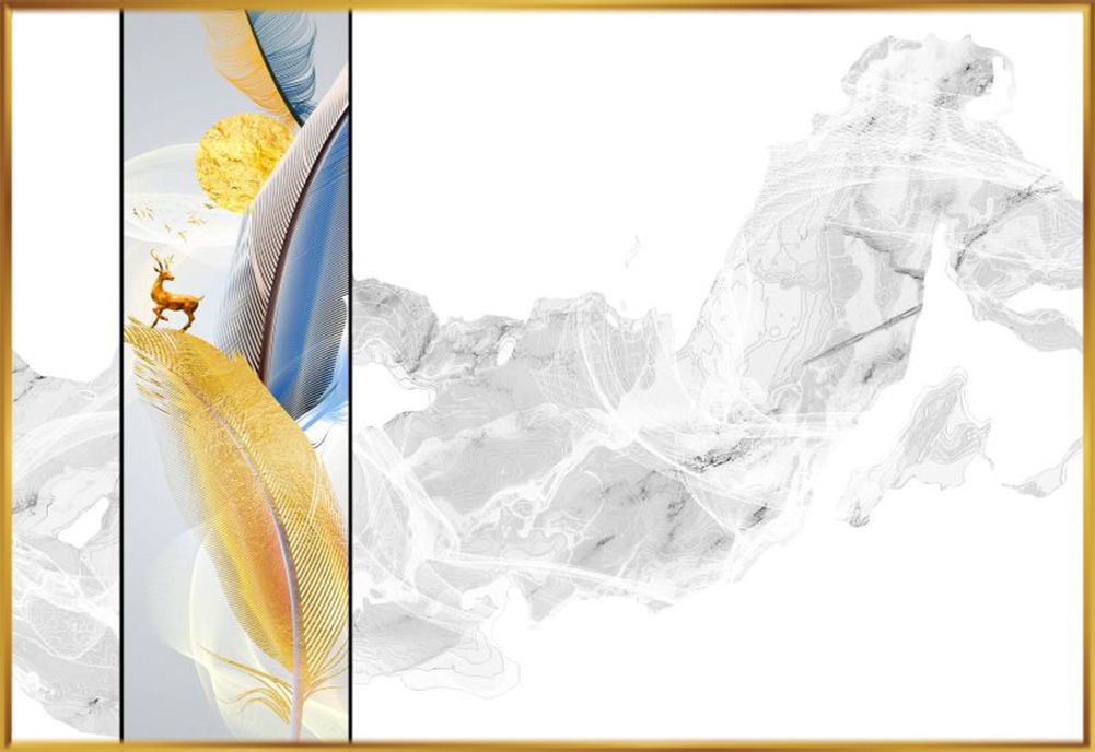 TRANH VẢI DÁN TƯỜNG 3D PHÒNG KHÁCH - TRANH DÁN TƯỜNG HIỆN ĐẠI | GF-034