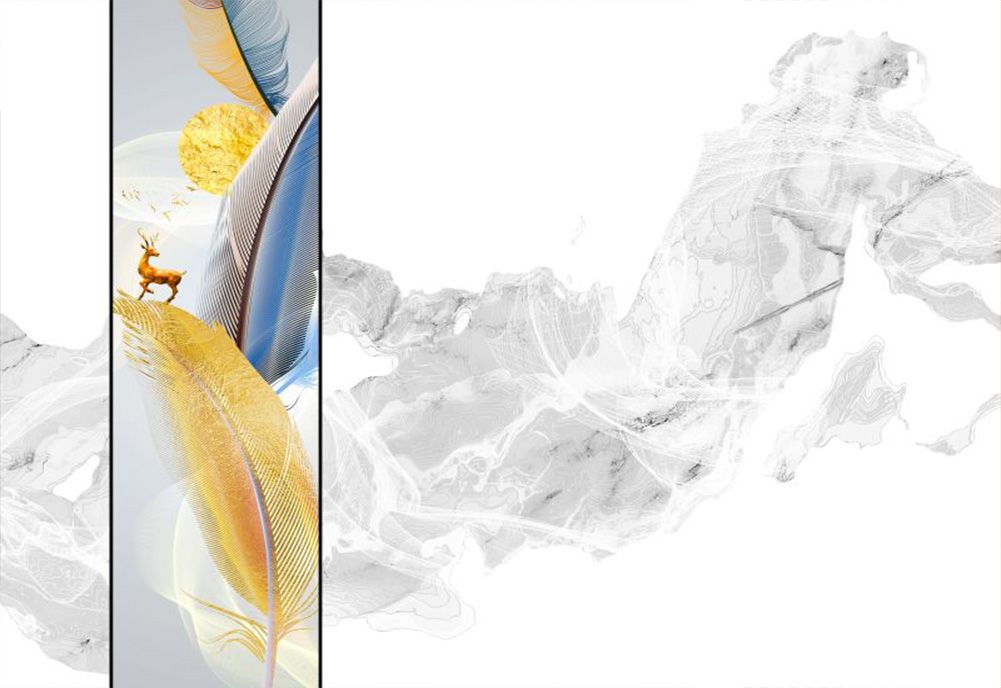 TRANH VẢI DÁN TƯỜNG 3D PHÒNG KHÁCH - TRANH DÁN TƯỜNG HIỆN ĐẠI | GF-034