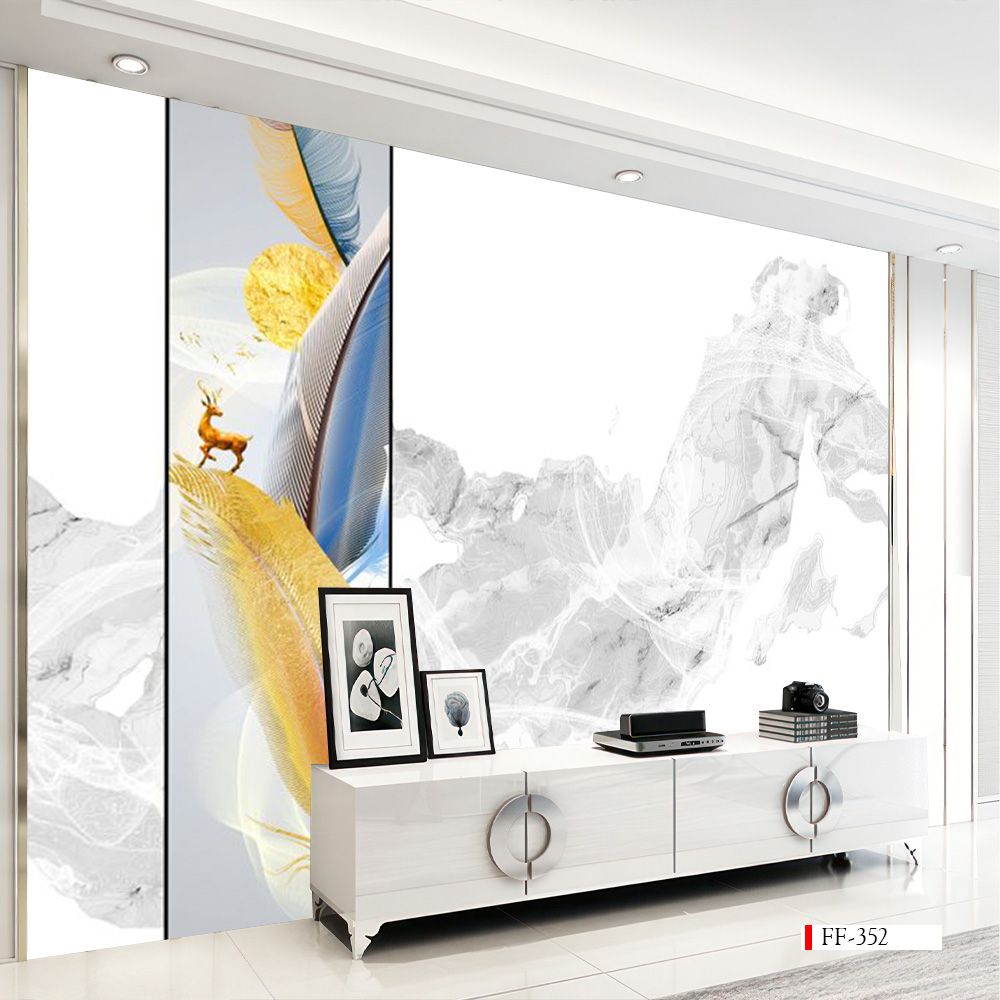 TRANH VẢI DÁN TƯỜNG 3D PHÒNG KHÁCH - TRANH DÁN TƯỜNG HIỆN ĐẠI | GF-034