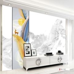 TRANH VẢI DÁN TƯỜNG 3D PHÒNG KHÁCH - TRANH DÁN TƯỜNG HIỆN ĐẠI | GF-034