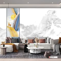 TRANH VẢI DÁN TƯỜNG 3D PHÒNG KHÁCH - TRANH DÁN TƯỜNG HIỆN ĐẠI | GF-034