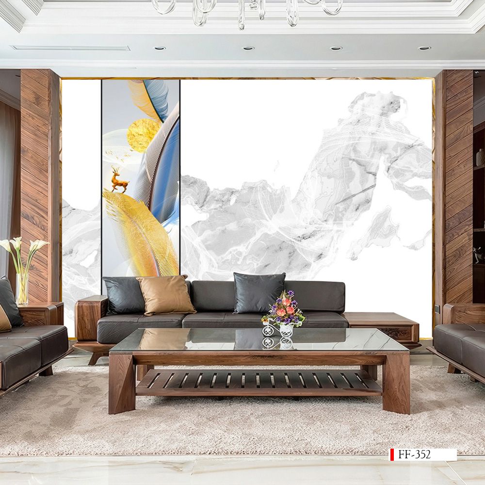 TRANH VẢI DÁN TƯỜNG 3D PHÒNG KHÁCH - TRANH DÁN TƯỜNG HIỆN ĐẠI | GF-034