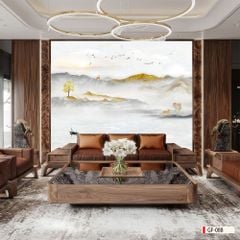 BST159 - TẤM ỐP TƯỜNG PVC - VÁCH TRANG TRÍ - TẤM ỐP TRANG TRÍ PHÒNG KHÁCH, VÁCH TIVI - TRANH VÂN ĐÁ PHONG CẢNH