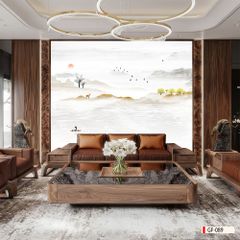 BST159 - TẤM ỐP TƯỜNG PVC - VÁCH TRANG TRÍ - TẤM ỐP TRANG TRÍ PHÒNG KHÁCH, VÁCH TIVI - TRANH VÂN ĐÁ PHONG CẢNH
