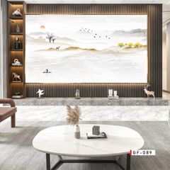 TRANH PVC ỐP TƯỜNG - VÁCH TRANG TRÍ TIVI PHÒNG KHÁCH - LỄ TÂN - TRANH VÂN ĐÁ PHONG CẢNH | MÃ GF-089