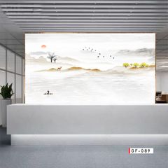 TRANH PVC ỐP TƯỜNG - VÁCH TRANG TRÍ TIVI PHÒNG KHÁCH - LỄ TÂN - TRANH VÂN ĐÁ PHONG CẢNH | MÃ GF-089