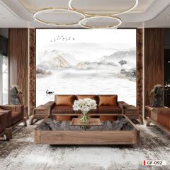 787 - TẤM ỐP TƯỜNG PVC - VÁCH TRANG TRÍ - TẤM ỐP TRANG TRÍ PHÒNG KHÁCH, VÁCH TIVI - TRANH VÂN ĐÁ PHONG CẢNH | MÃ GF-092
