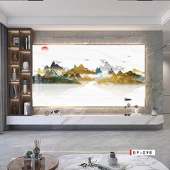 TRANH PVC ỐP TƯỜNG - VÁCH TRANG TRÍ TIVI PHÒNG KHÁCH - LỄ TÂN - TRANH VÂN ĐÁ PHONG CẢNH | MÃ GF-098