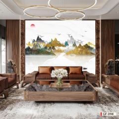 BST159 - TẤM ỐP TƯỜNG PVC - VÁCH TRANG TRÍ - TẤM ỐP TRANG TRÍ PHÒNG KHÁCH, VÁCH TIVI - TRANH VÂN ĐÁ PHONG CẢNH