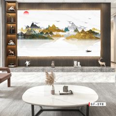TRANH PVC ỐP TƯỜNG - VÁCH TRANG TRÍ TIVI PHÒNG KHÁCH - LỄ TÂN - TRANH VÂN ĐÁ PHONG CẢNH | MÃ GF-098