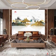 791 - TẤM ỐP TƯỜNG PVC - VÁCH TRANG TRÍ - TẤM ỐP TRANG TRÍ PHÒNG KHÁCH, VÁCH TIVI - TRANH VÂN ĐÁ PHONG CẢNH | MÃ GF-098
