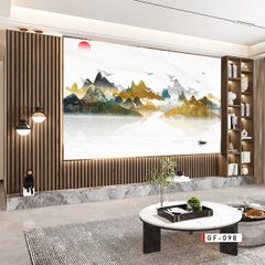 TRANH PVC ỐP TƯỜNG - VÁCH TRANG TRÍ TIVI PHÒNG KHÁCH - LỄ TÂN - TRANH VÂN ĐÁ PHONG CẢNH | MÃ GF-098
