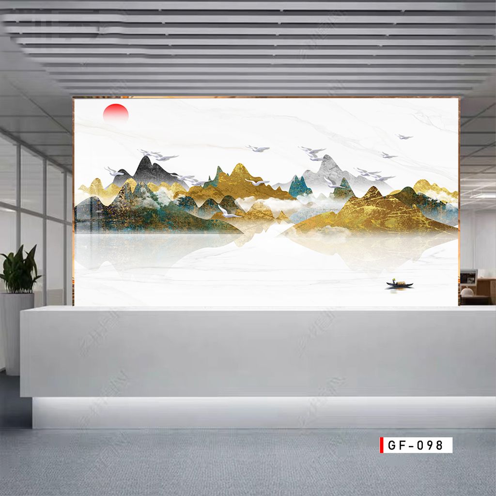 TRANH PVC ỐP TƯỜNG - VÁCH TRANG TRÍ TIVI PHÒNG KHÁCH - LỄ TÂN - TRANH VÂN ĐÁ PHONG CẢNH | MÃ GF-098