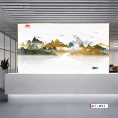 TRANH PVC ỐP TƯỜNG - VÁCH TRANG TRÍ TIVI PHÒNG KHÁCH - LỄ TÂN - TRANH VÂN ĐÁ PHONG CẢNH | MÃ GF-098