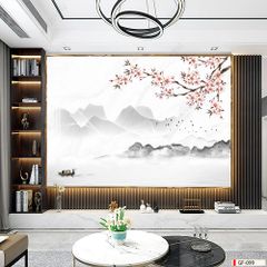 TRANH PVC ỐP TƯỜNG - VÁCH TRANG TRÍ TIVI PHÒNG KHÁCH - TRANH VÂN ĐÁ PHONG CẢNH | MÃ GF-099