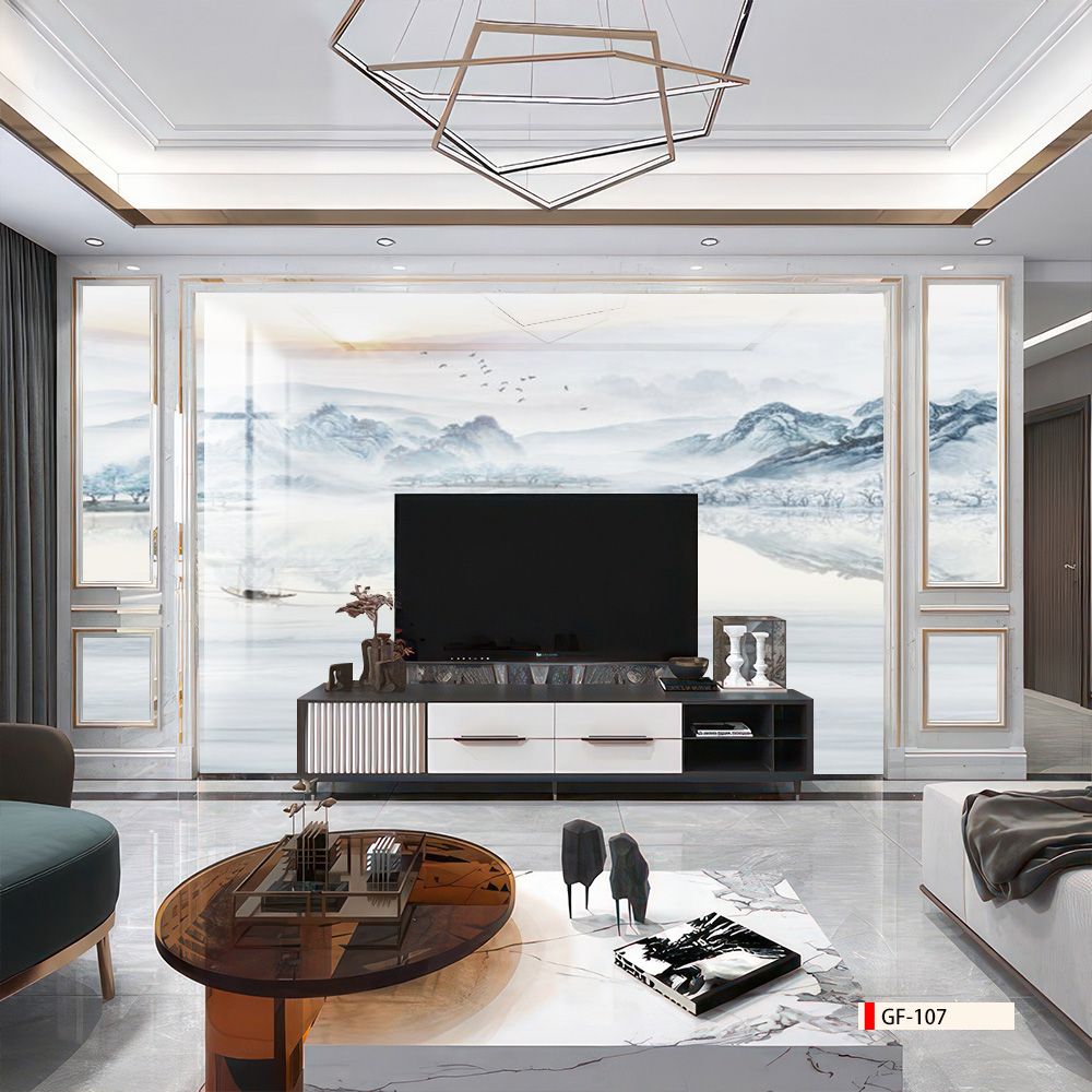 TRANH PVC ỐP TƯỜNG - VÁCH TRANG TRÍ TIVI PHÒNG KHÁCH - TRANH VÂN ĐÁ PHONG CẢNH | MÃ GF-107