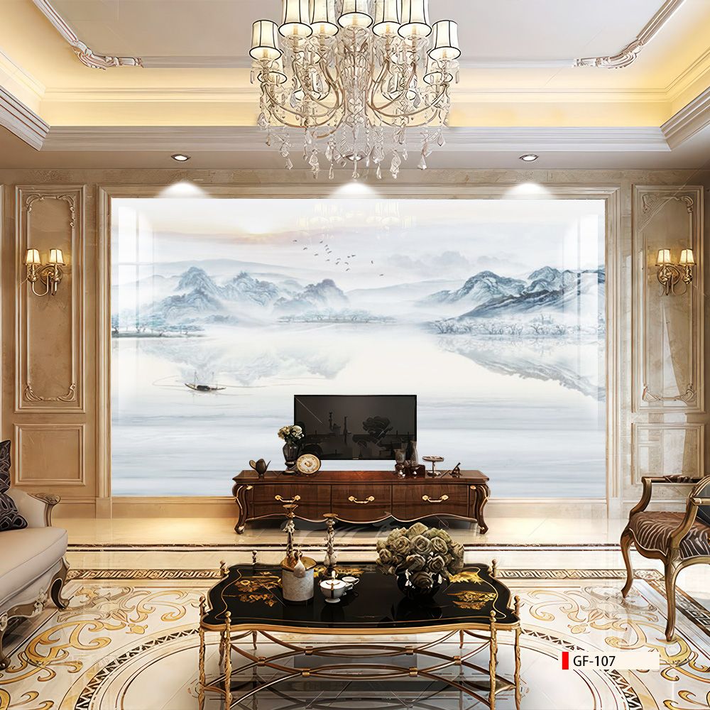 TRANH PVC ỐP TƯỜNG - VÁCH TRANG TRÍ TIVI PHÒNG KHÁCH - TRANH VÂN ĐÁ PHONG CẢNH | MÃ GF-107