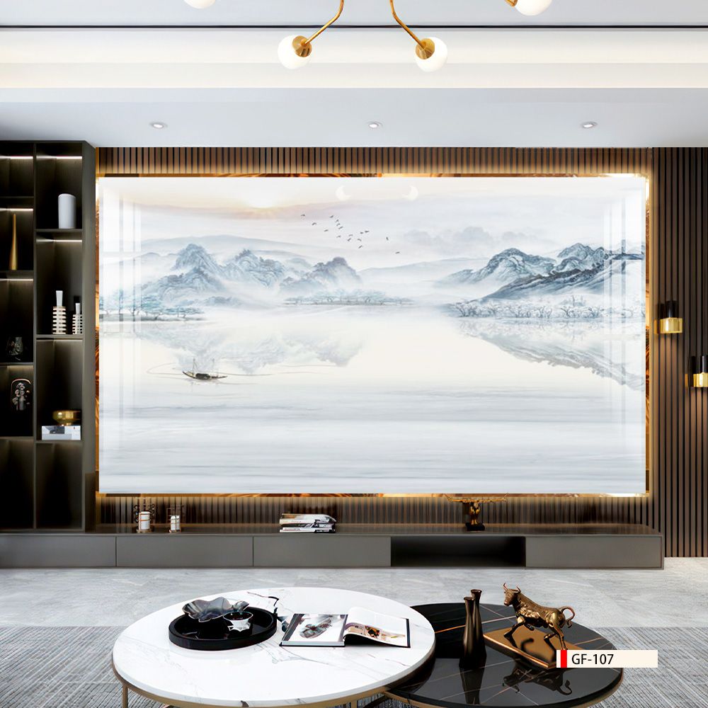 TRANH PVC ỐP TƯỜNG - VÁCH TRANG TRÍ TIVI PHÒNG KHÁCH - TRANH VÂN ĐÁ PHONG CẢNH | MÃ GF-107