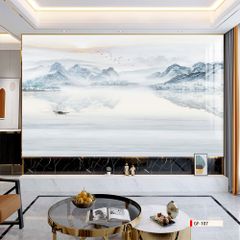 TRANH PVC ỐP TƯỜNG - VÁCH TRANG TRÍ TIVI PHÒNG KHÁCH - TRANH VÂN ĐÁ PHONG CẢNH | MÃ GF-107