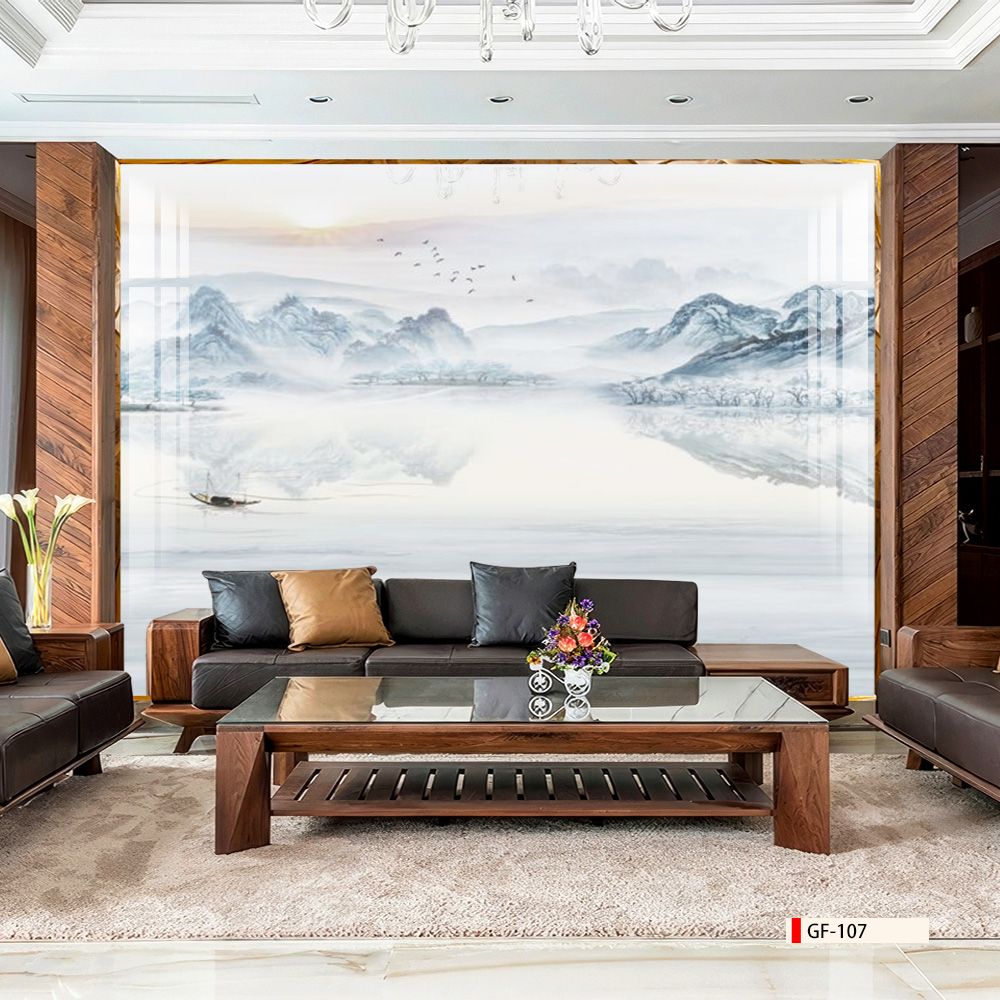 TRANH PVC ỐP TƯỜNG - VÁCH TRANG TRÍ TIVI PHÒNG KHÁCH - TRANH VÂN ĐÁ PHONG CẢNH | MÃ GF-107