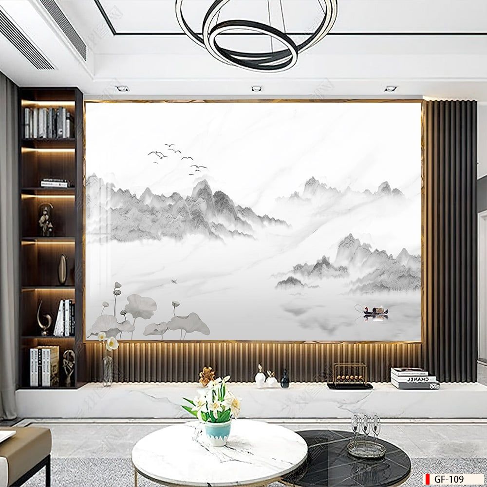 TRANH PVC ỐP TƯỜNG - VÁCH TRANG TRÍ SẢNH TIẾP KHÁCH - TRANH VÂN ĐÁ PHONG CẢNH | MÃ GF-109