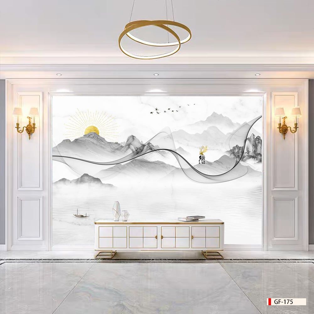 BST160 - TẤM ỐP VÂN ĐÁ HIỆN ĐẠI KẾT HỢP - VÁCH TIVI, PHÒNG KHÁCH