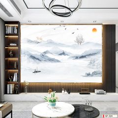 TRANH PVC ỐP TƯỜNG - VÁCH TRANG TRÍ QUẦY LỄ TÂN - TRANH VÂN ĐÁ PHONG CẢNH | MÃ GF-324