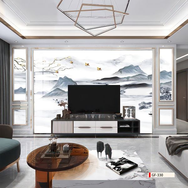 TRANH PVC ỐP TƯỜNG - PHÒNG KHÁCH VÁCH TIVI - TRANH VÂN ĐÁ PHONG CẢNH - KHỔ LỚN - MÃ:GF-330