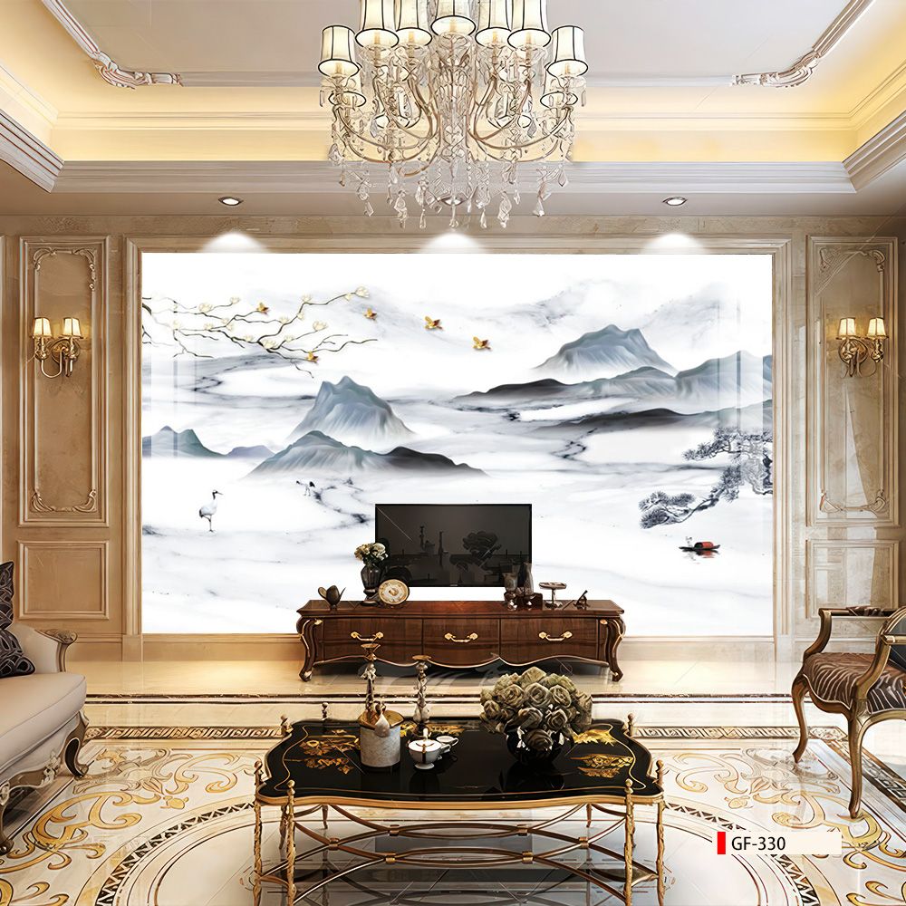 TRANH PVC ỐP TƯỜNG - VÁCH TRANG TRÍ PHÒNG KHÁCH - TRANH VÂN ĐÁ PHONG CẢNH | MÃ GF-330