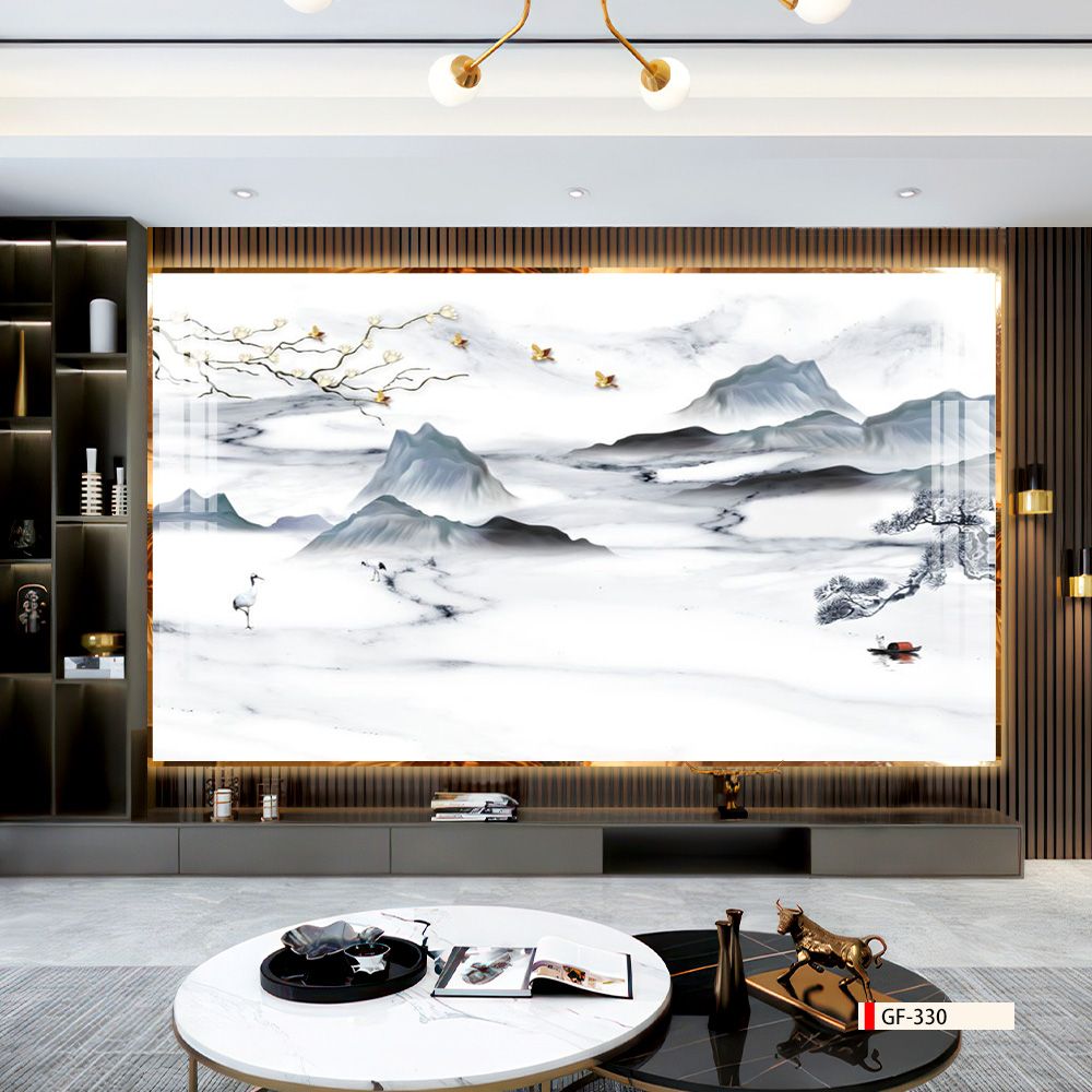 TRANH PVC ỐP TƯỜNG - VÁCH TRANG TRÍ PHÒNG KHÁCH - TRANH VÂN ĐÁ PHONG CẢNH | MÃ GF-330