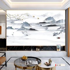 TRANH PVC ỐP TƯỜNG - VÁCH TRANG TRÍ PHÒNG KHÁCH - TRANH VÂN ĐÁ PHONG CẢNH | MÃ GF-330