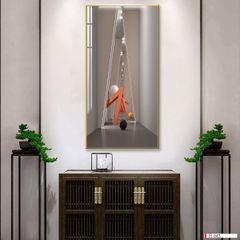 TRANH TREO TƯỜNG - TRANG TRÍ HÀNH LANG, SẢNH, LỐI ĐI - CHỦ ĐỀ HIỆN ĐẠI TRỪU TƯỢNG - TRANH ĐƠN DỌC - MÃ H-043