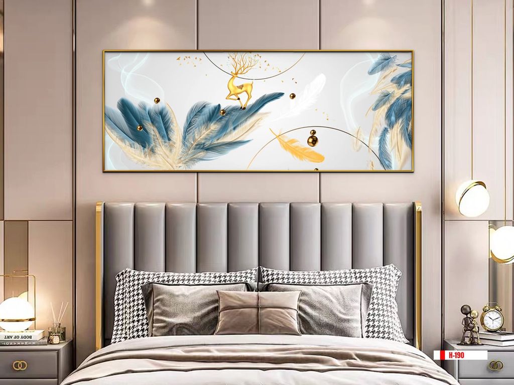 TRANH TREO PHÒNG NGỦ KHỔ LỚN - TRANH LÔNG VŨ | MÃ H-190
